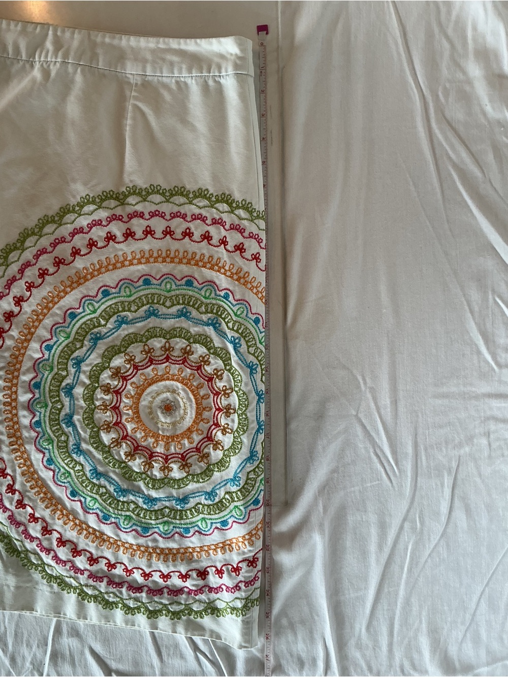 Boden Embroidered White MedallionSkirt - Multi-Color Accent